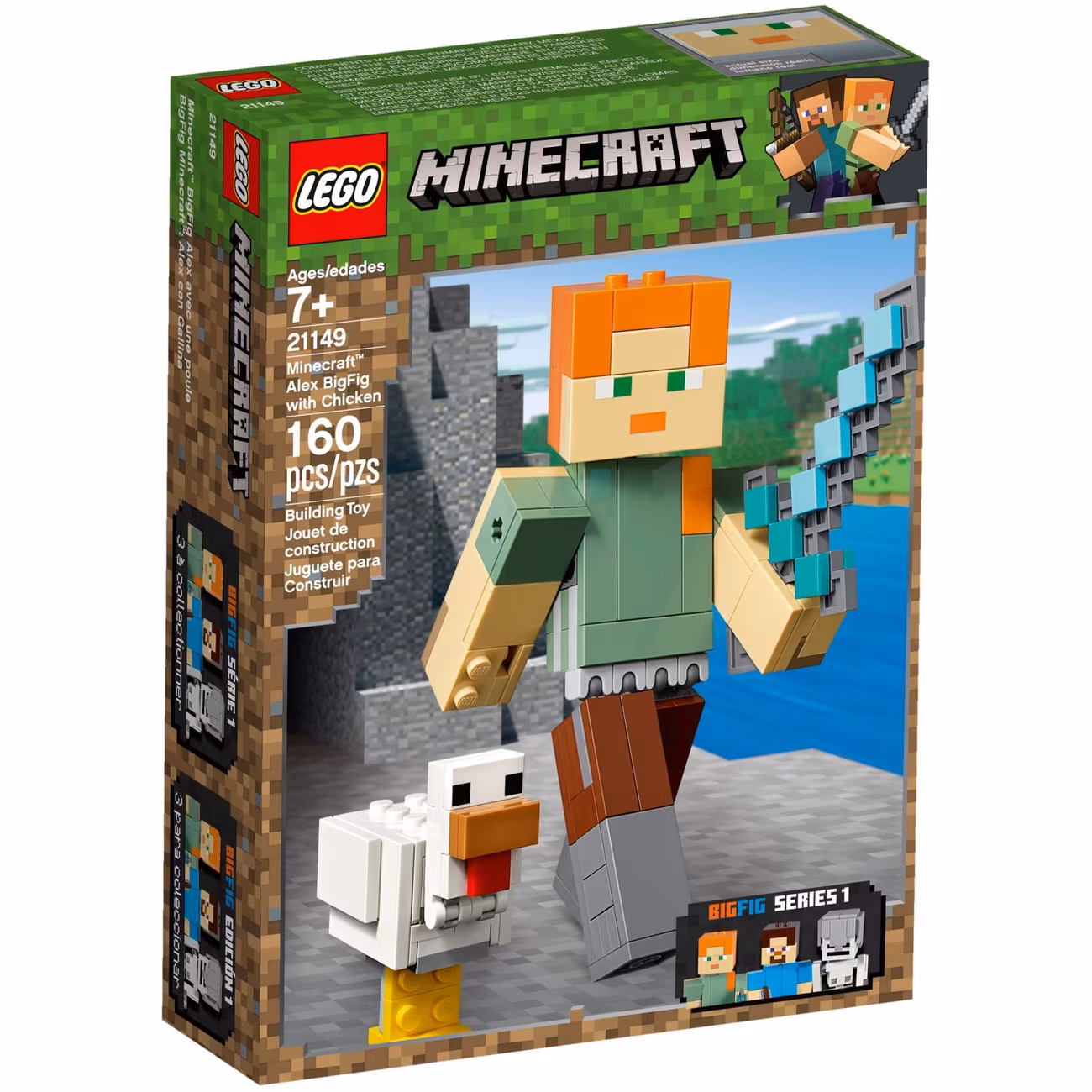 21149 Большие фигурки Minecraft, Алекс с цыплёнком 21149 Большие фигурки Minecraft, Алекс с цыплёнком