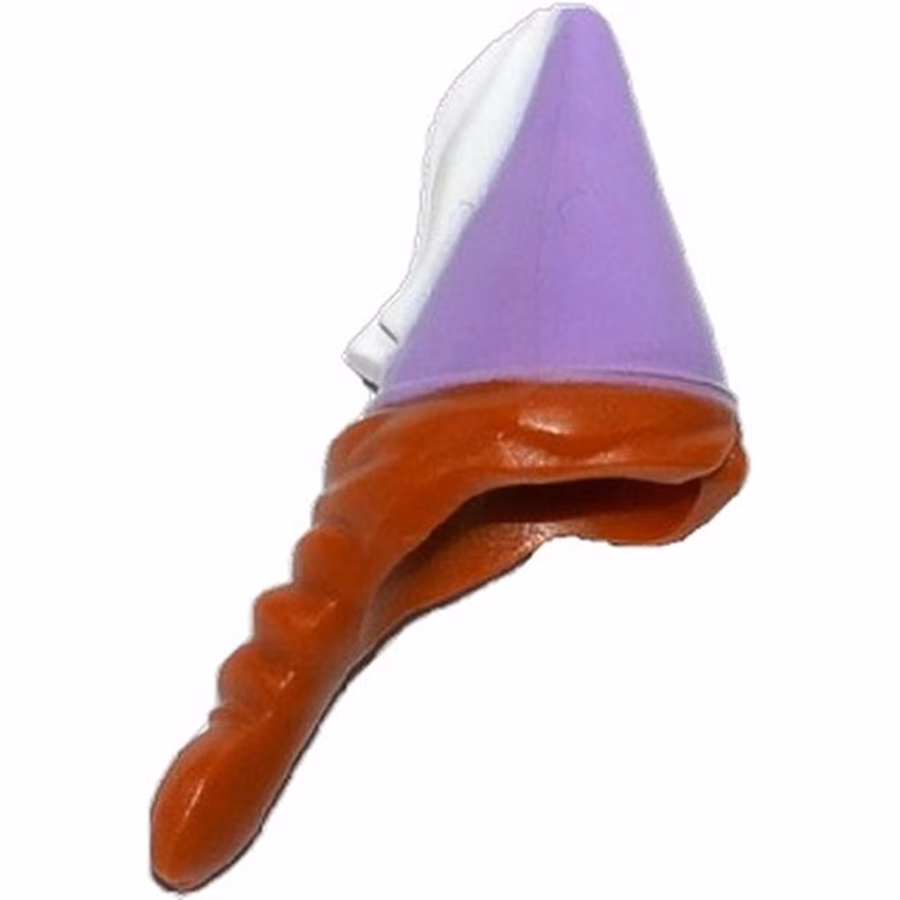 Minifigure, Hair Combo, Hair with Hat, Hair in Braid and Medium Lavender Cone with White Ribbon Pattern Minifigure, Hair Combo, Hair with Hat, Hair in Braid and Medium Lavender Cone with White Ribbon Pattern