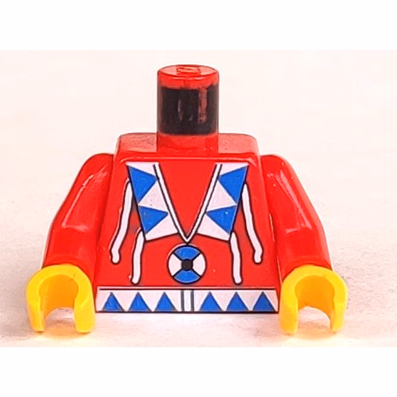 Torso Western Indians Triangles, Blue/White Amulet Pattern / Red Arms / Yellow Hands Torso Western Indians Triangles, Blue/White Amulet Pattern / Red Arms / Yellow Hands