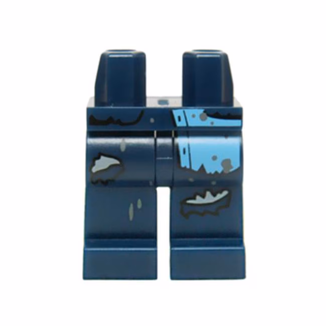Hips and Legs with Medium Blue Shirt Tail, Rips and Mud Splotches Pattern Hips and Legs with Medium Blue Shirt Tail, Rips and Mud Splotches Pattern