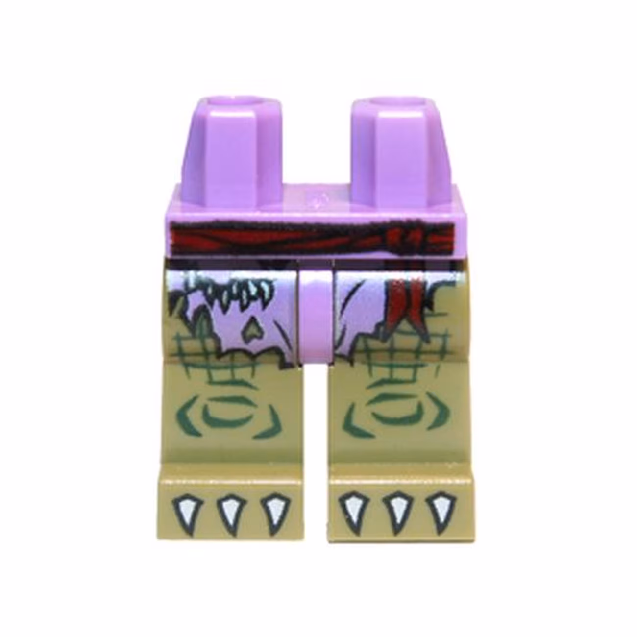 Hips and Olive Green Legs with Medium Lavender Loincloth and White Claws Pattern Hips and Olive Green Legs with Medium Lavender Loincloth and White Claws Pattern