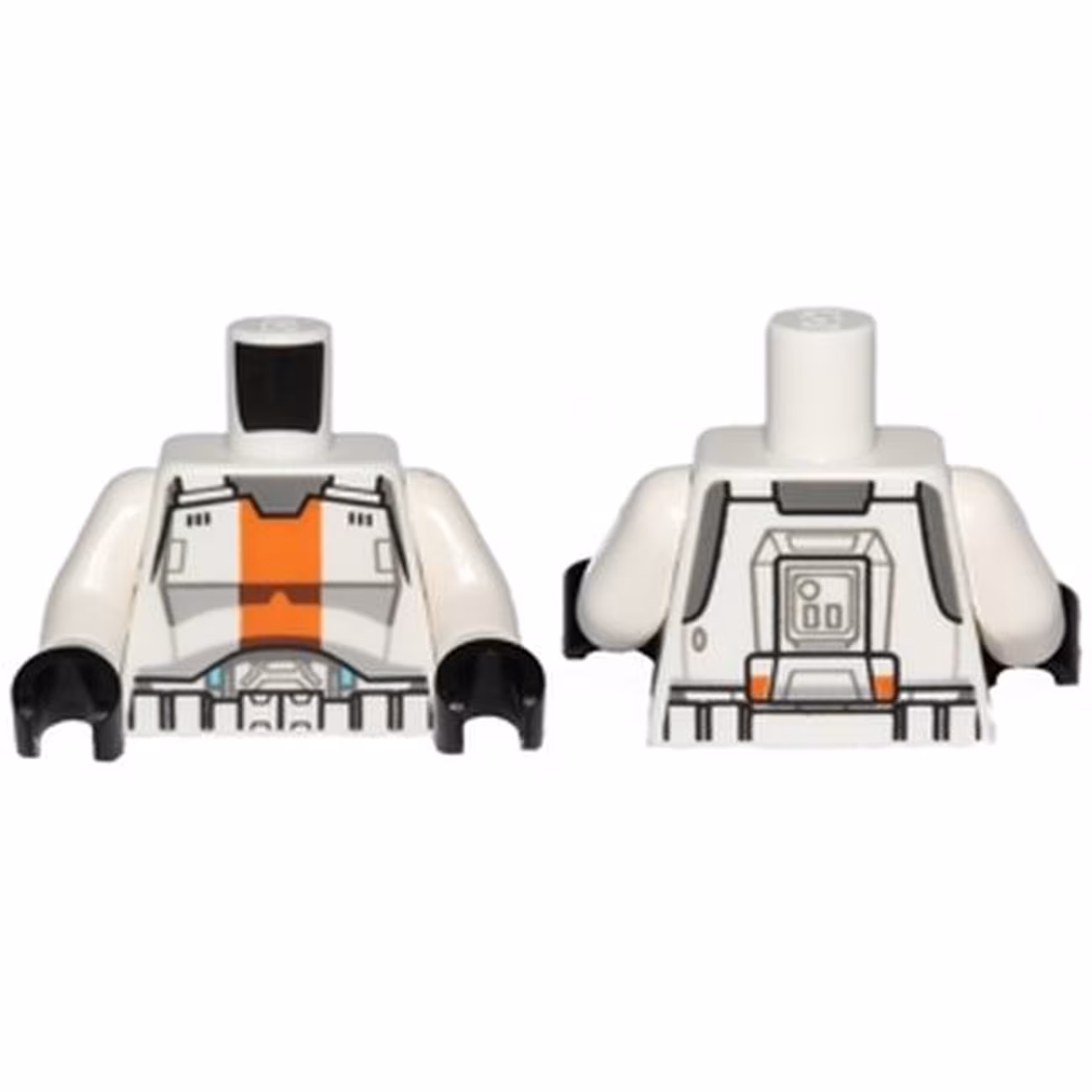 Torso SW Armor Republic Trooper with Orange Stripe Pattern / White Arms / Black Hands Torso SW Armor Republic Trooper with Orange Stripe Pattern / White Arms / Black Hands
