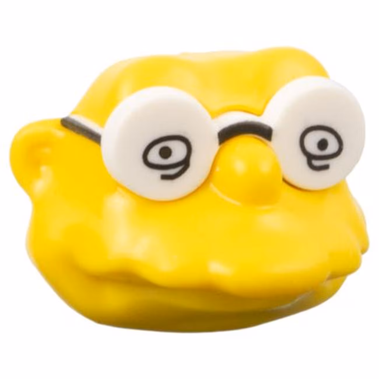 Minifigure, Head, Modified Simpsons Hans Moleman with White Glasses with Eyes Pattern Minifigure, Head, Modified Simpsons Hans Moleman with White Glasses with Eyes Pattern