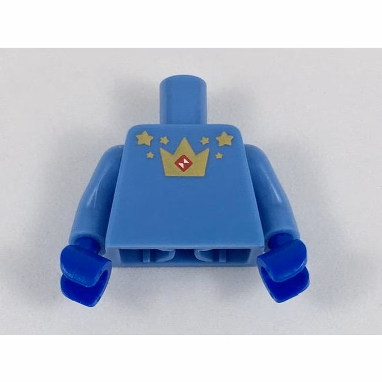 Torso with Gold Stars and Crown with Red Diamond Jewel Pattern / Medium Blue Arms / Blue Hands Torso with Gold Stars and Crown with Red Diamond Jewel Pattern / Medium Blue Arms / Blue Hands