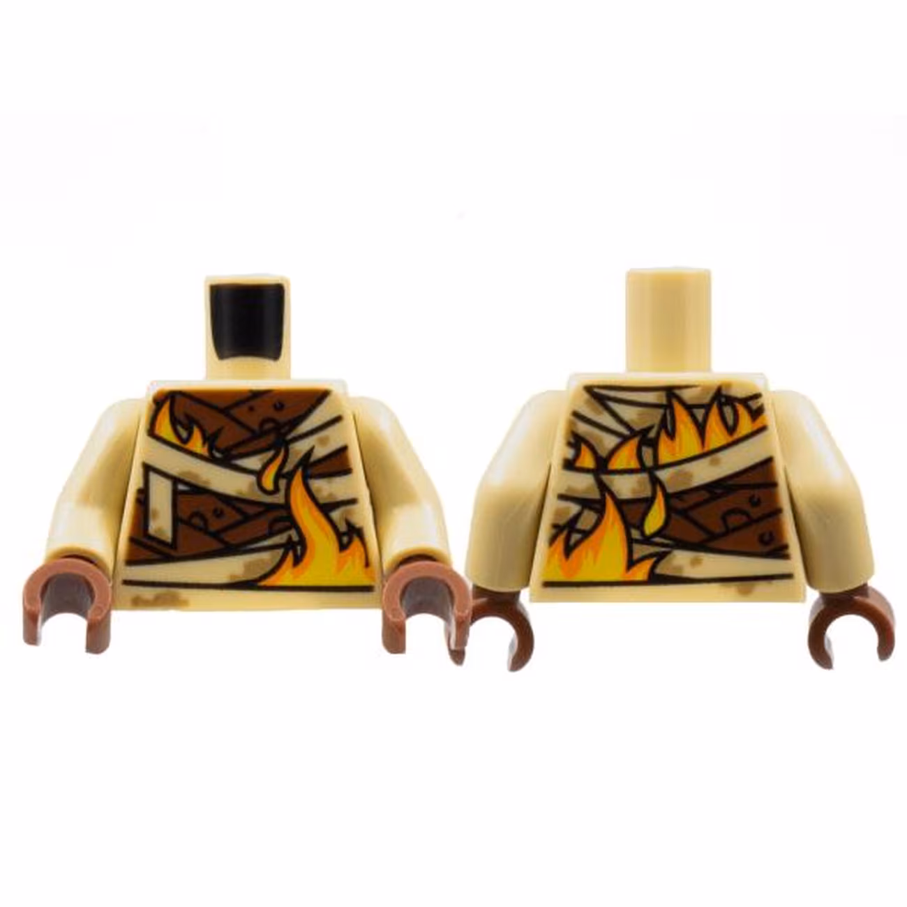 Torso Wrappings over Reddish Brown Body, Yellow and Orange Flames Pattern / Tan Arms / Reddish Brown Hands Torso Wrappings over Reddish Brown Body, Yellow and Orange Flames Pattern / Tan Arms / Reddish Brown Hands