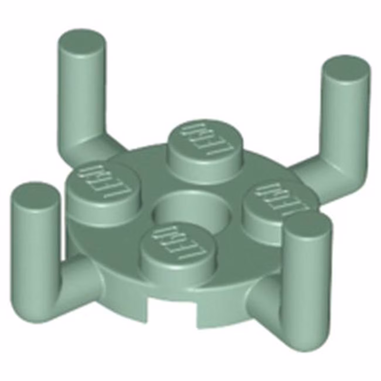 Plate, Round 2 x 2 with Pin Hole and 4 Bar Arms Up Plate, Round 2 x 2 with Pin Hole and 4 Bar Arms Up