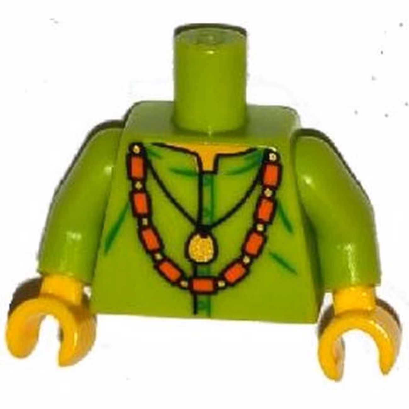 Torso Shirt with Gold Pendant and Orange Bead Necklace Pattern / Lime Arms / Yellow Hands Torso Shirt with Gold Pendant and Orange Bead Necklace Pattern / Lime Arms / Yellow Hands