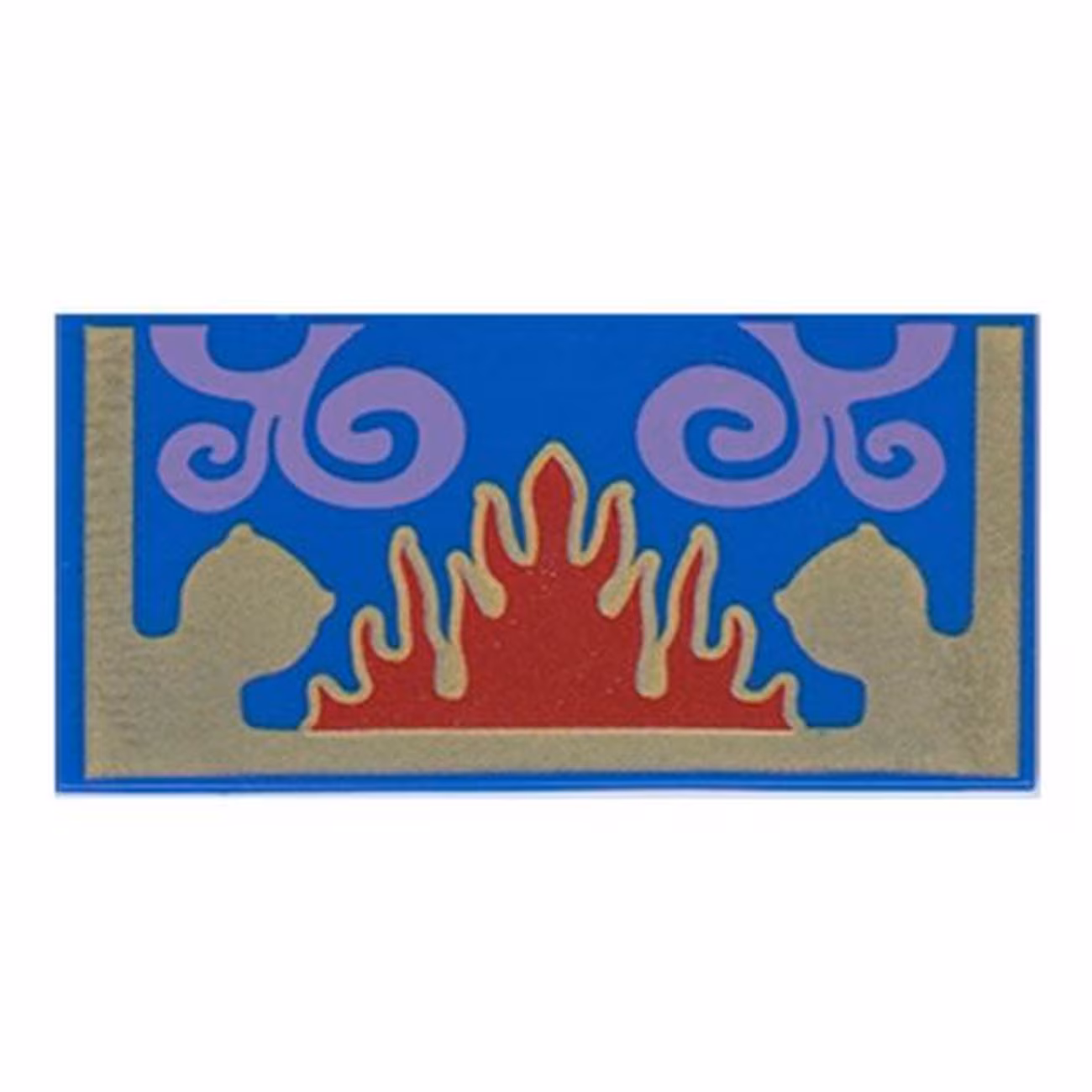 Tile 2 x 4 with Gold, Red and Lavender Oriental Rug Pattern Tile 2 x 4 with Gold, Red and Lavender Oriental Rug Pattern