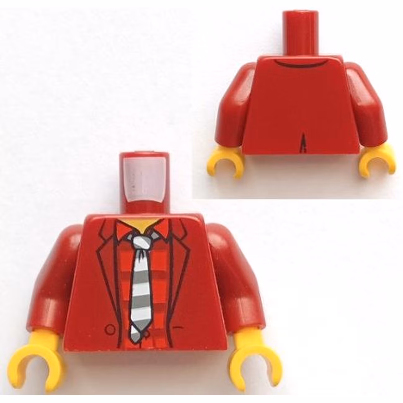 Torso Jacket with Red Striped Undershirt and Black and White Tie Pattern / Dark Red Arms / Yellow Hands Torso Jacket with Red Striped Undershirt and Black and White Tie Pattern / Dark Red Arms / Yellow Hands