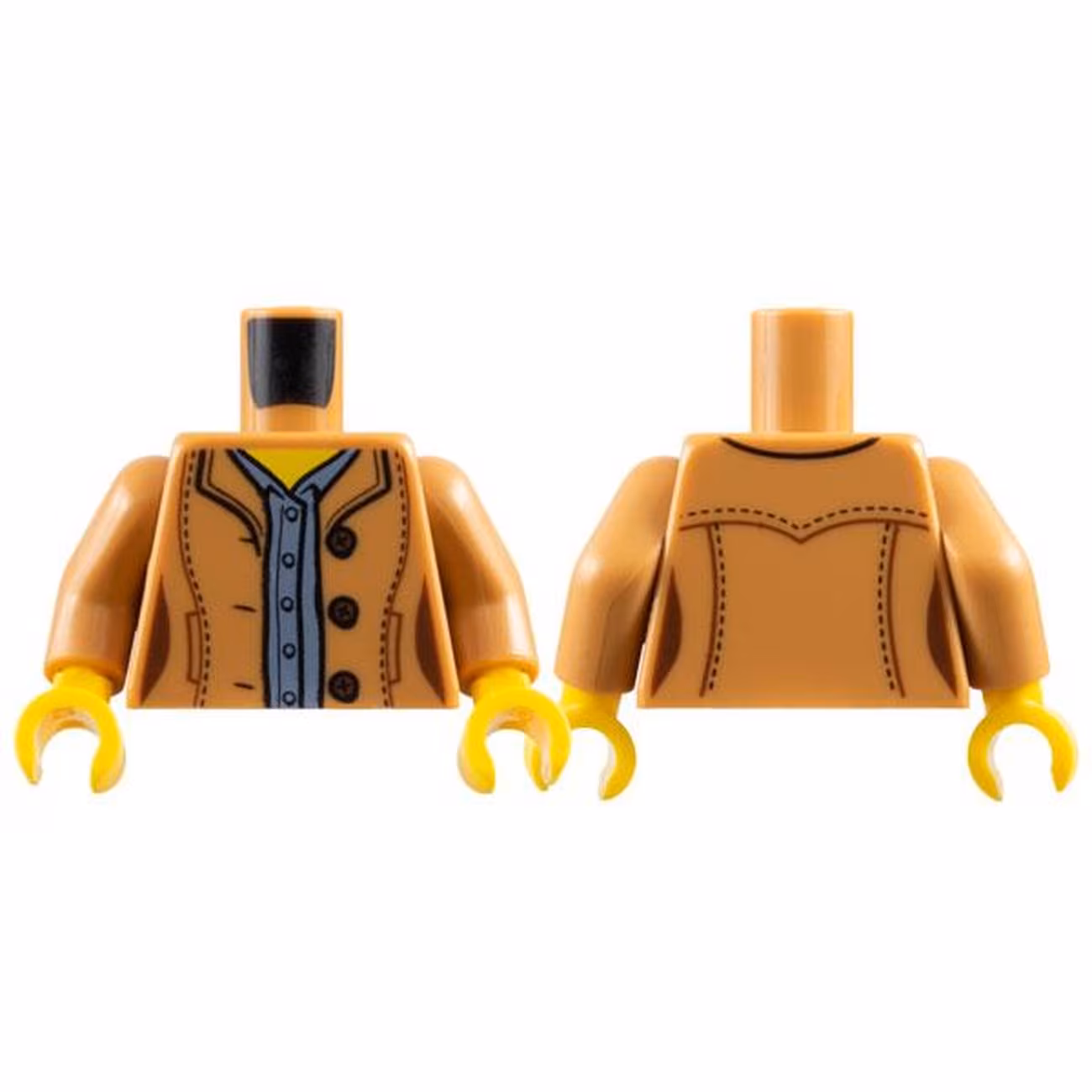 Torso Female Jacket Open with 3 Buttons over Sand Blue Shirt Pattern / Medium Nougat Arms / Yellow Hands Torso Female Jacket Open with 3 Buttons over Sand Blue Shirt Pattern / Medium Nougat Arms / Yellow Hands