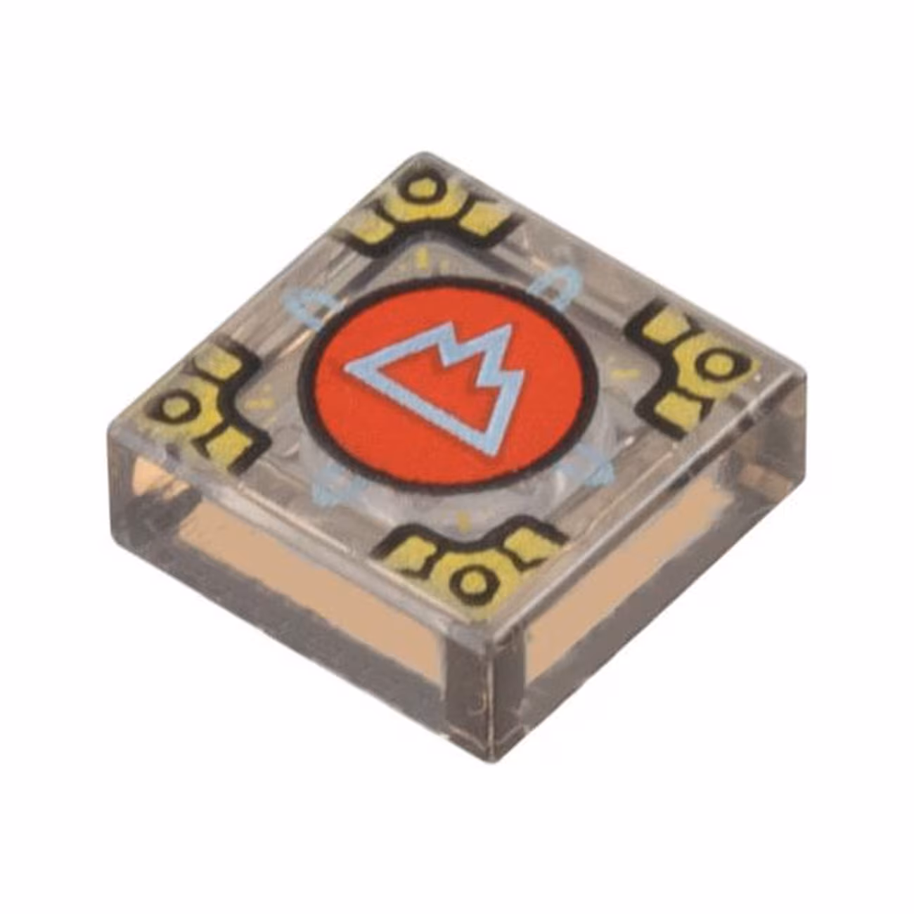 Tile 1 x 1 with Metallic Light Blue Mountain on Red Circle (Symbol of Arborea) and Gold Corners Pattern (Dungeons & Dragons Cubic Gate) Tile 1 x 1 with Metallic Light Blue Mountain on Red Circle (Symbol of Arborea) and Gold Corners Pattern (Dungeons & Dragons Cubic Gate)