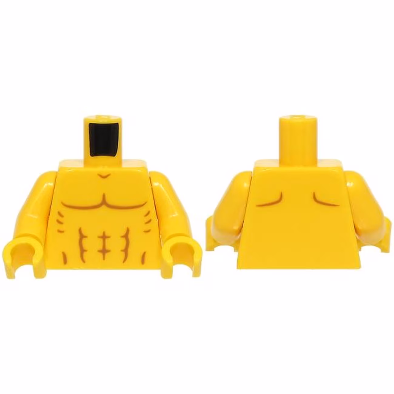 Torso Bare Chest with Muscles Outline, Shoulder Contours on Back Pattern (BAM) / Yellow Arms / Yellow Hands Torso Bare Chest with Muscles Outline, Shoulder Contours on Back Pattern (BAM) / Yellow Arms / Yellow Hands