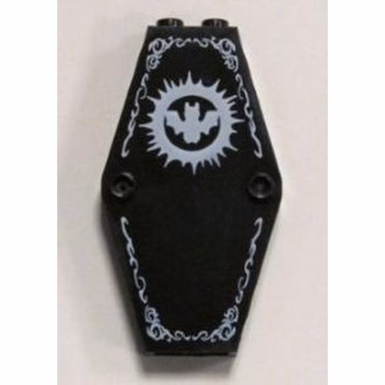 Container, Coffin Lid with White Bat Pattern Container, Coffin Lid with White Bat Pattern