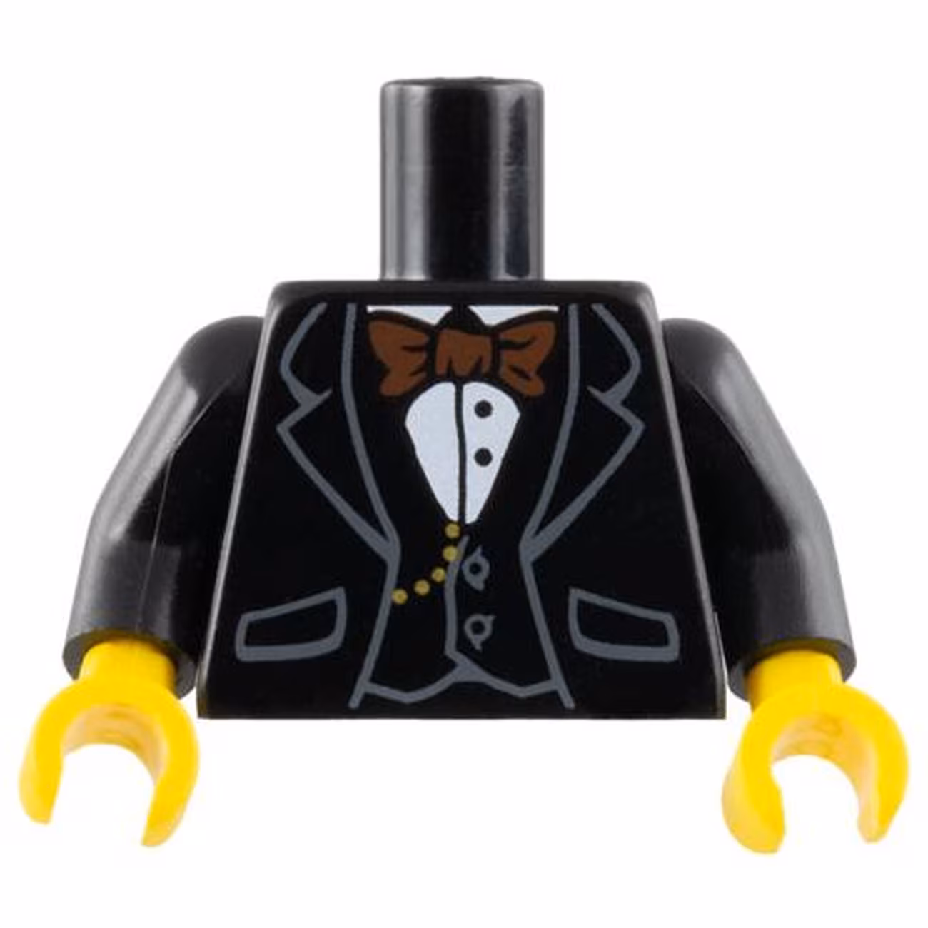 Torso Jacket Formal with Vest, White Shirt, and Reddish Brown Bow Tie Pattern / Black Arms / Yellow Hands Torso Jacket Formal with Vest, White Shirt, and Reddish Brown Bow Tie Pattern / Black Arms / Yellow Hands
