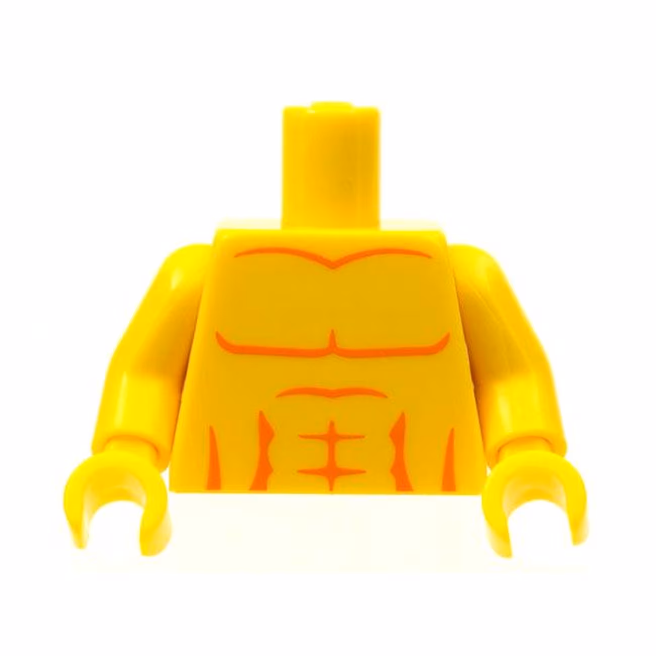 Torso Bare Chest with Muscles Outline Pattern / Yellow Arms / Yellow Hands Torso Bare Chest with Muscles Outline Pattern / Yellow Arms / Yellow Hands