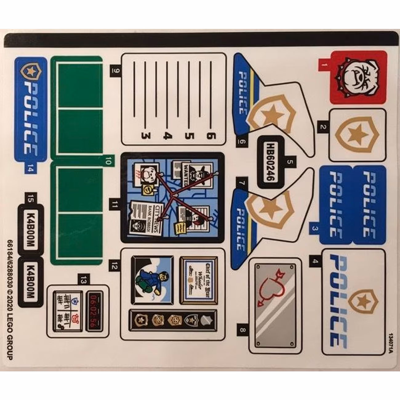 Sticker Sheet for Set 60246 - (66184/6288030) Sticker Sheet for Set 60246 - (66184/6288030)