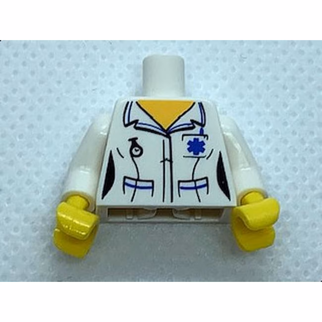 Torso Hospital EMT Star of Life, Female Shirt Open Collar and Fob Watch Pattern / White Arms / Yellow Hands Torso Hospital EMT Star of Life, Female Shirt Open Collar and Fob Watch Pattern / White Arms / Yellow Hands