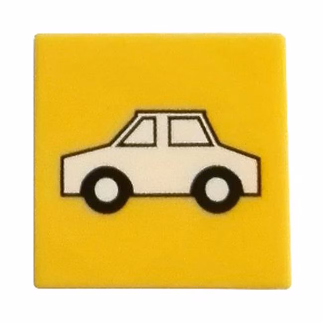 Tile 2 x 2 with White Car Pattern Tile 2 x 2 with White Car Pattern