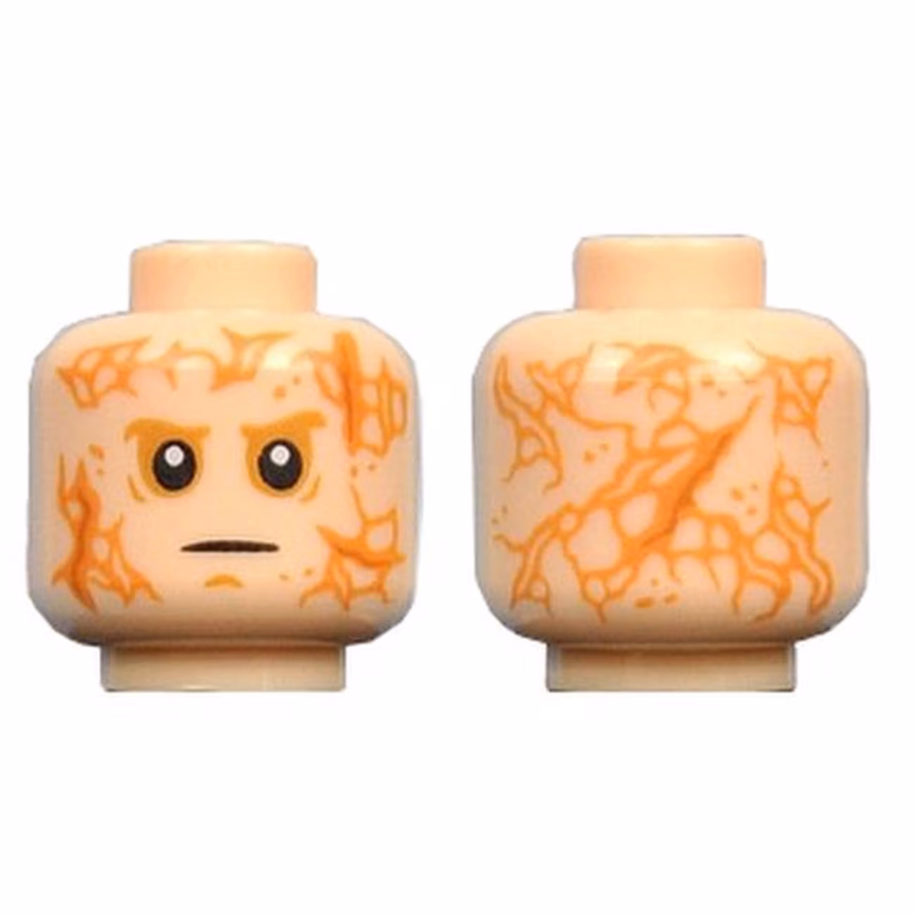 Minifigure, Head Male Scars Front and Back, White Pupils, Black Thin Mouth Pattern Minifigure, Head Male Scars Front and Back, White Pupils, Black Thin Mouth Pattern