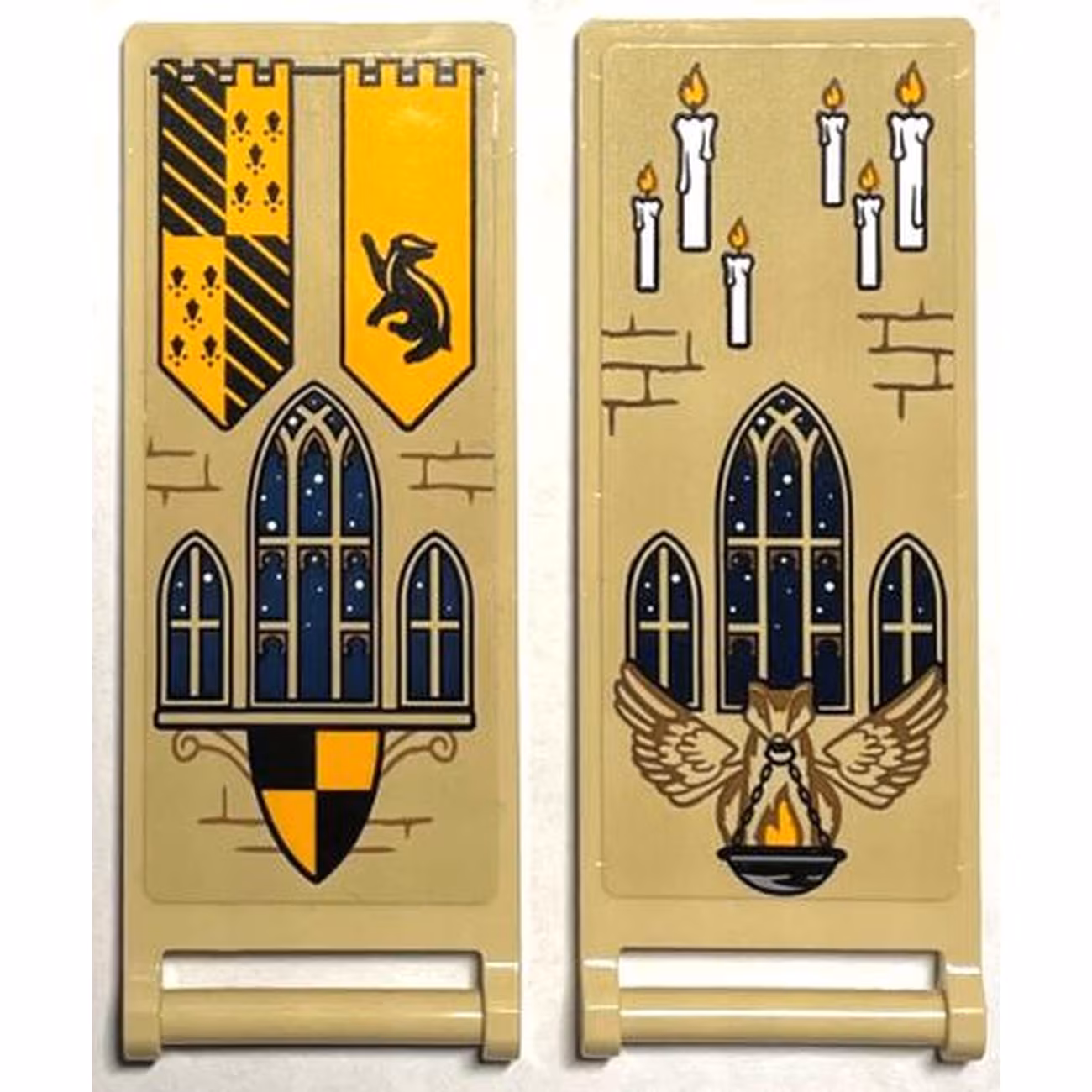 Flag 7 x 3 with Bar Handle with Hufflepuff Banners, Shield, Windows, Bricks and 6 Candles Pattern (Stickers) - Set 76399 Flag 7 x 3 with Bar Handle with Hufflepuff Banners, Shield, Windows, Bricks and 6 Candles Pattern (Stickers) - Set 76399
