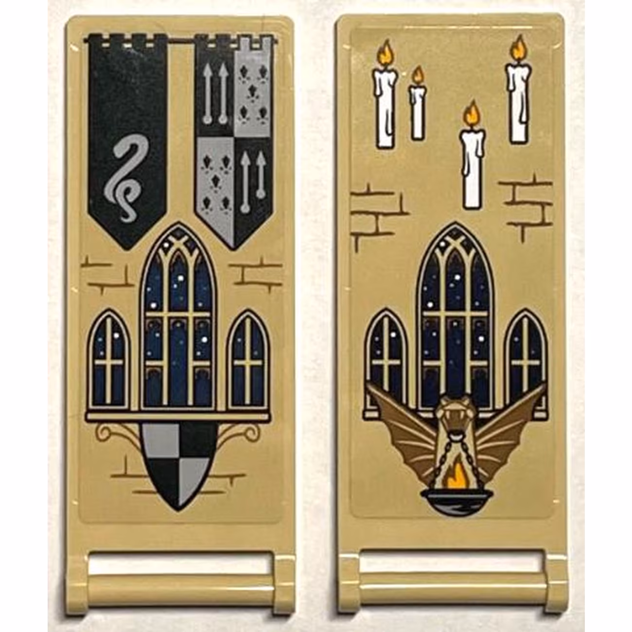 Flag 7 x 3 with Bar Handle with Slytherin Banners, Shield, Windows, Bricks and 4 Candles Pattern (Stickers) - Set 76399 Flag 7 x 3 with Bar Handle with Slytherin Banners, Shield, Windows, Bricks and 4 Candles Pattern (Stickers) - Set 76399