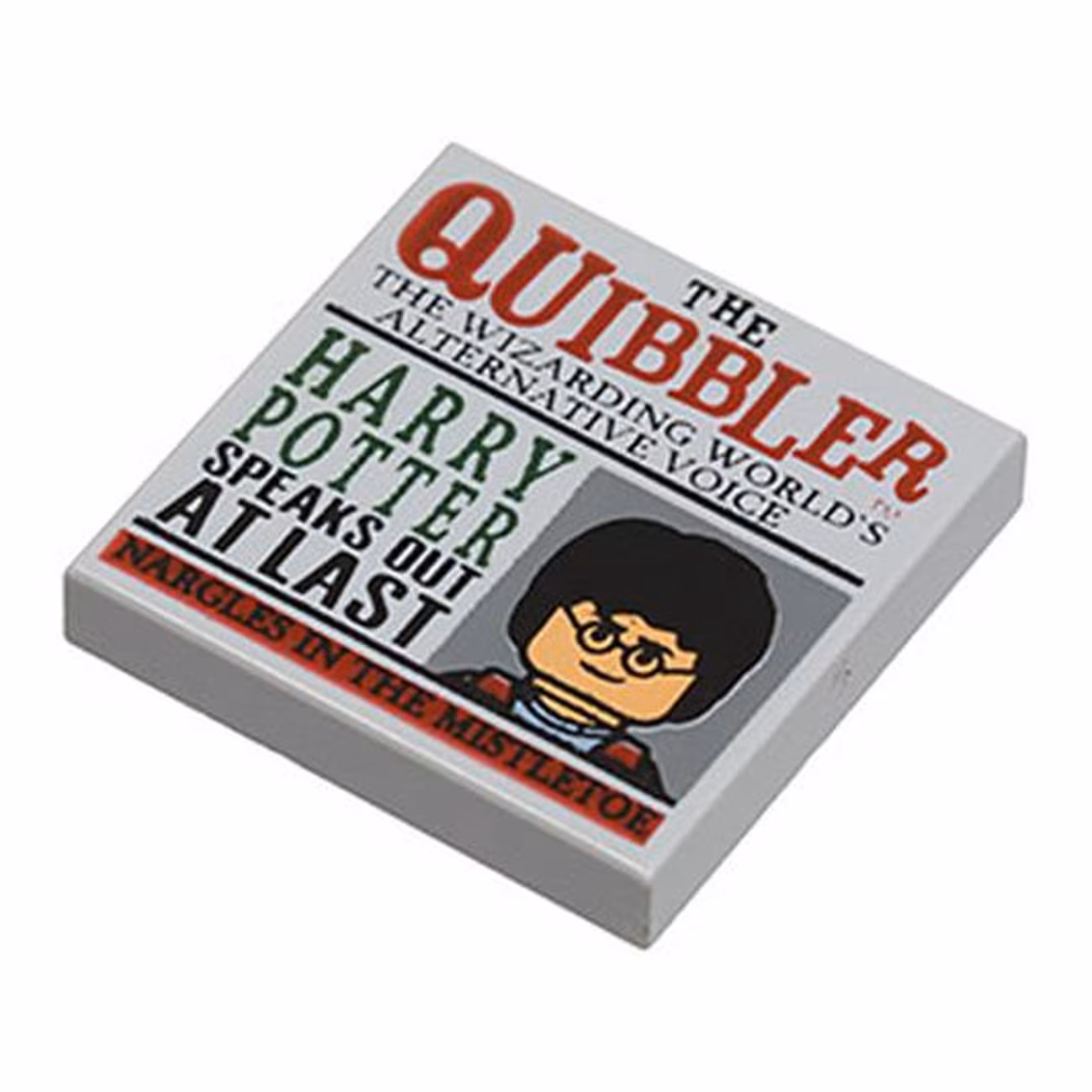 Tile 2 x 2 with Newspaper 'THE QUIBBLER' Pattern Tile 2 x 2 with Newspaper 'THE QUIBBLER' Pattern