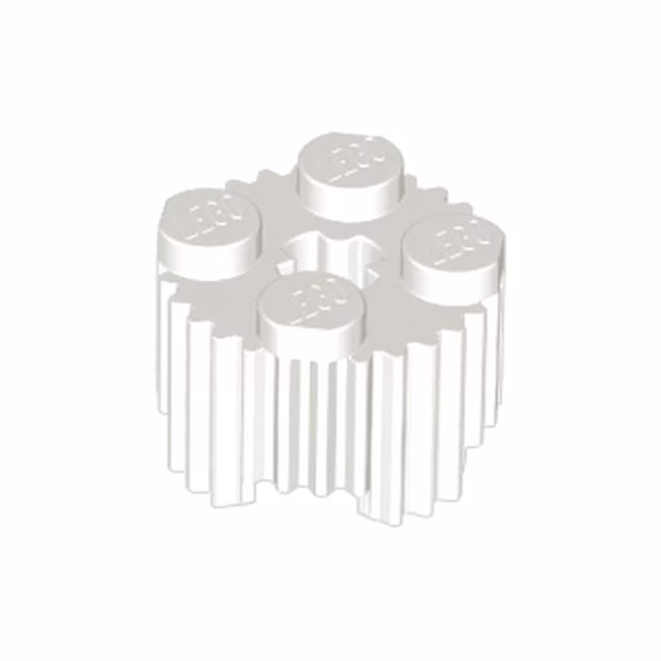 Brick, Round 2 x 2 with Axle Hole and Grille / Fluted Profile Brick, Round 2 x 2 with Axle Hole and Grille / Fluted Profile