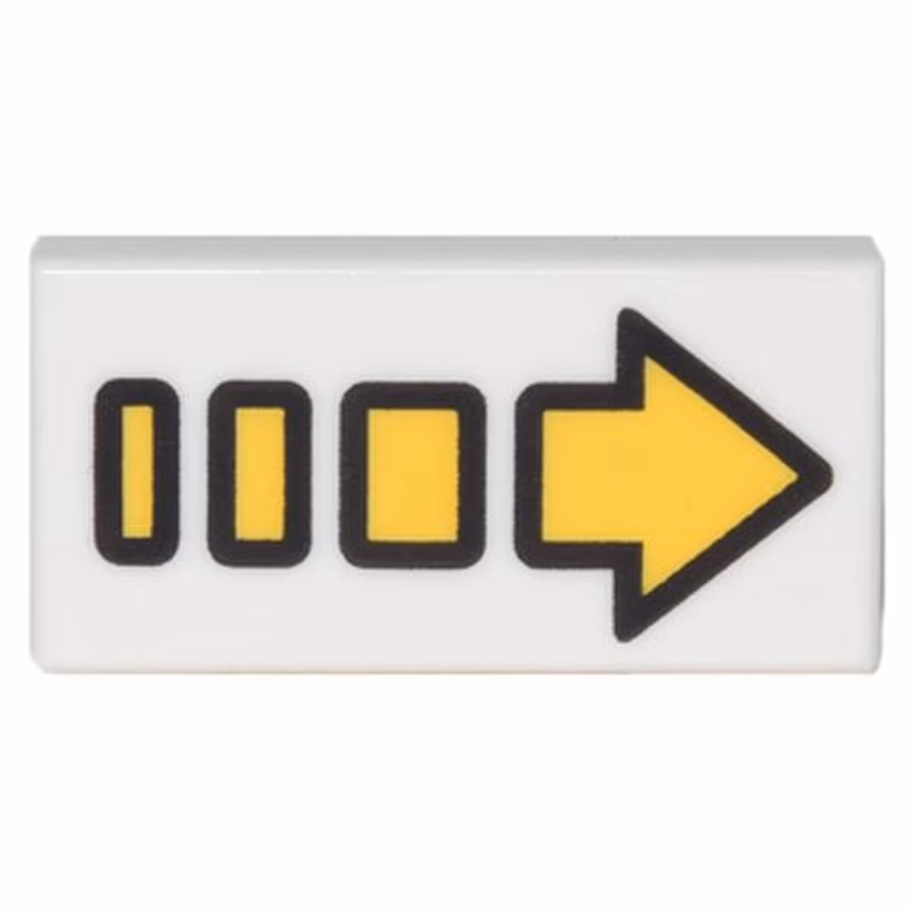 Tile 1 x 2 with Yellow Arrow Segmented Pattern Tile 1 x 2 with Yellow Arrow Segmented Pattern