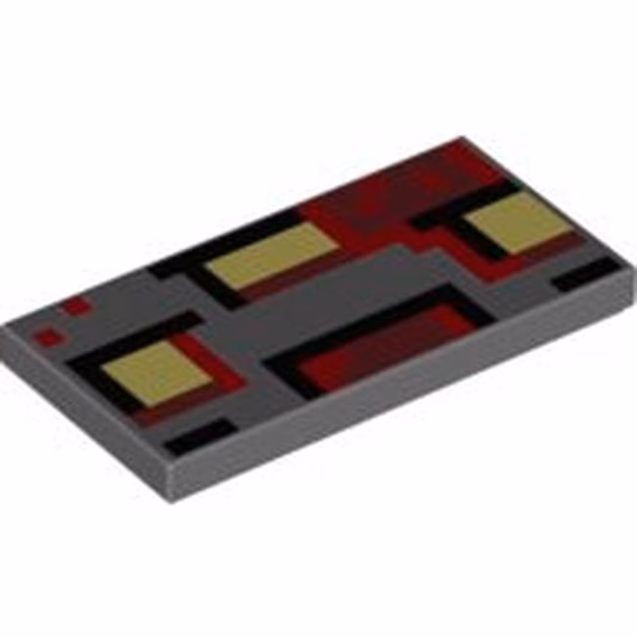 Tile 2 x 4 with Pixelated Black, Bright Light Yellow, Dark Red and Red Pattern (Minecraft Redstone Monstrosity Face) Tile 2 x 4 with Pixelated Black, Bright Light Yellow, Dark Red and Red Pattern (Minecraft Redstone Monstrosity Face)