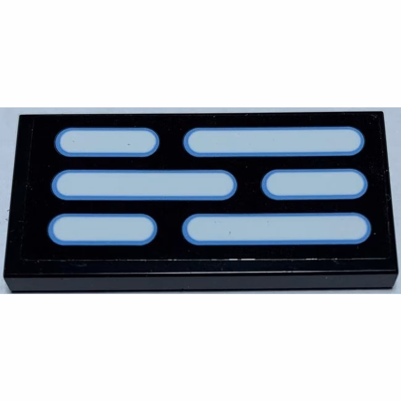 Tile 2 x 4 with 3 Rows of White Bars (Shuttle Lights) Pattern (Sticker) - Set 75156 Tile 2 x 4 with 3 Rows of White Bars (Shuttle Lights) Pattern (Sticker) - Set 75156