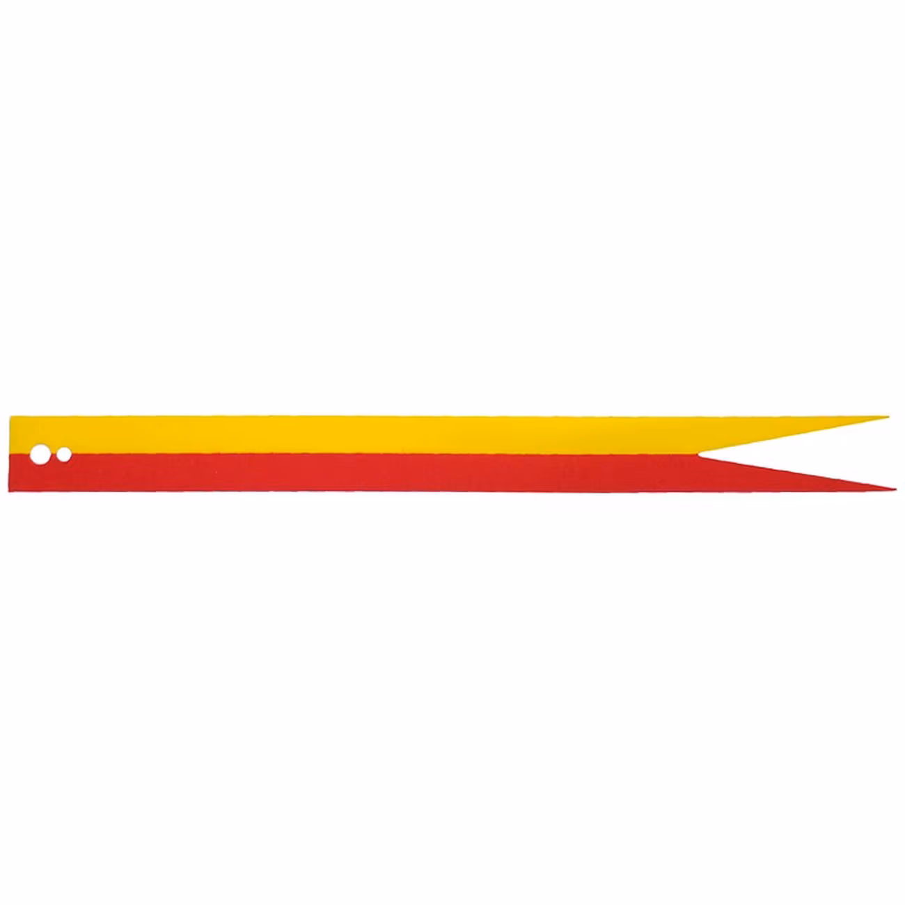 Cloth Banner Flag Pointed Ends with Red and Yellow Halves / Stripes Pattern Cloth Banner Flag Pointed Ends with Red and Yellow Halves / Stripes Pattern