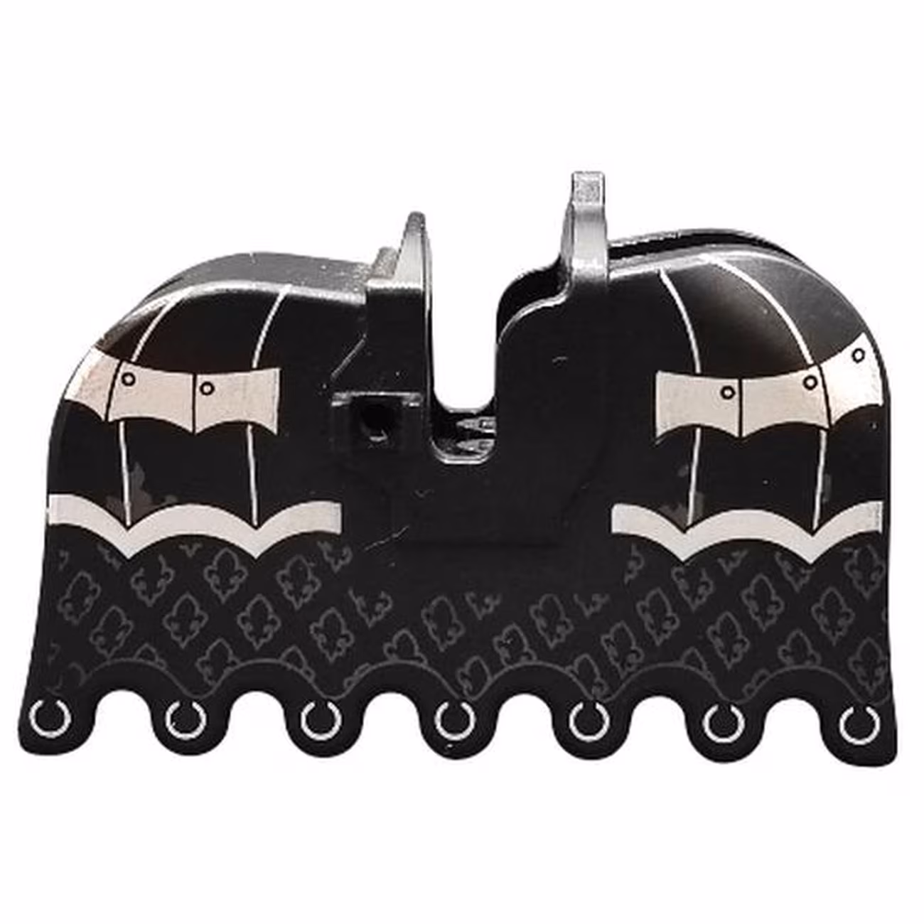 Horse Barding, Ruffled Edge with Silver Armor and Fleur-de-lis Pattern Horse Barding, Ruffled Edge with Silver Armor and Fleur-de-lis Pattern