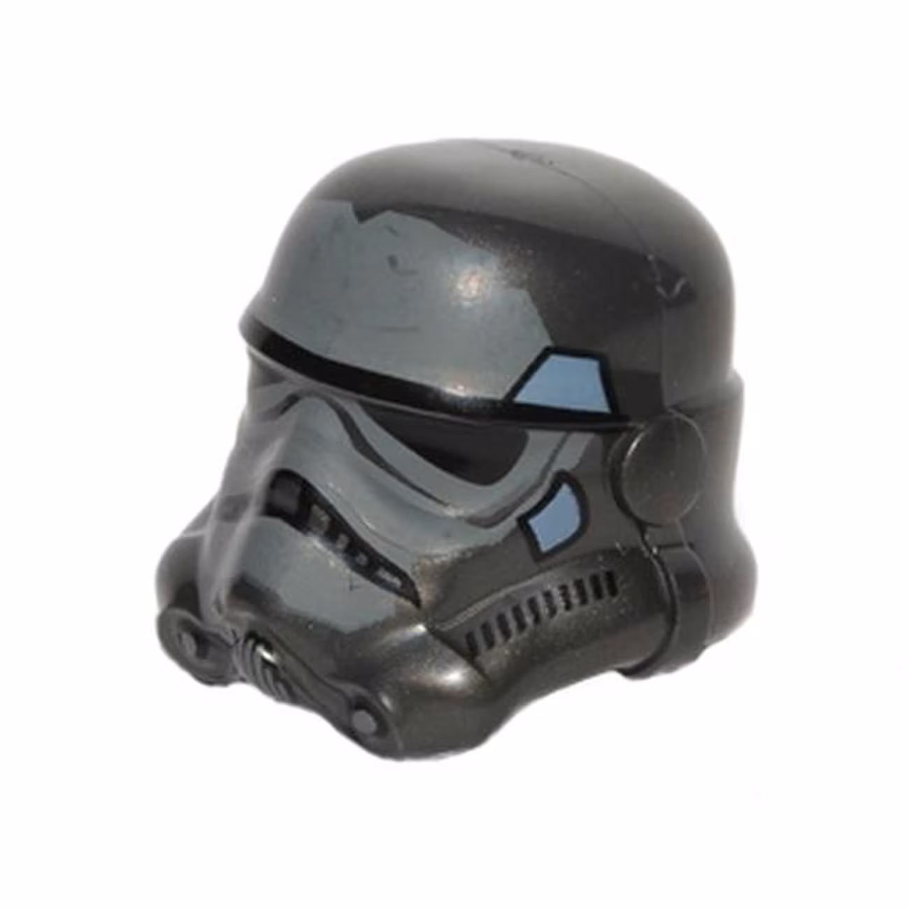 Minifigure, Headgear Helmet SW Stormtrooper, 2 Chin Holes, Dark Bluish Gray and Sand Blue Pattern (Shadow Stormtrooper) Minifigure, Headgear Helmet SW Stormtrooper, 2 Chin Holes, Dark Bluish Gray and Sand Blue Pattern (Shadow Stormtrooper)