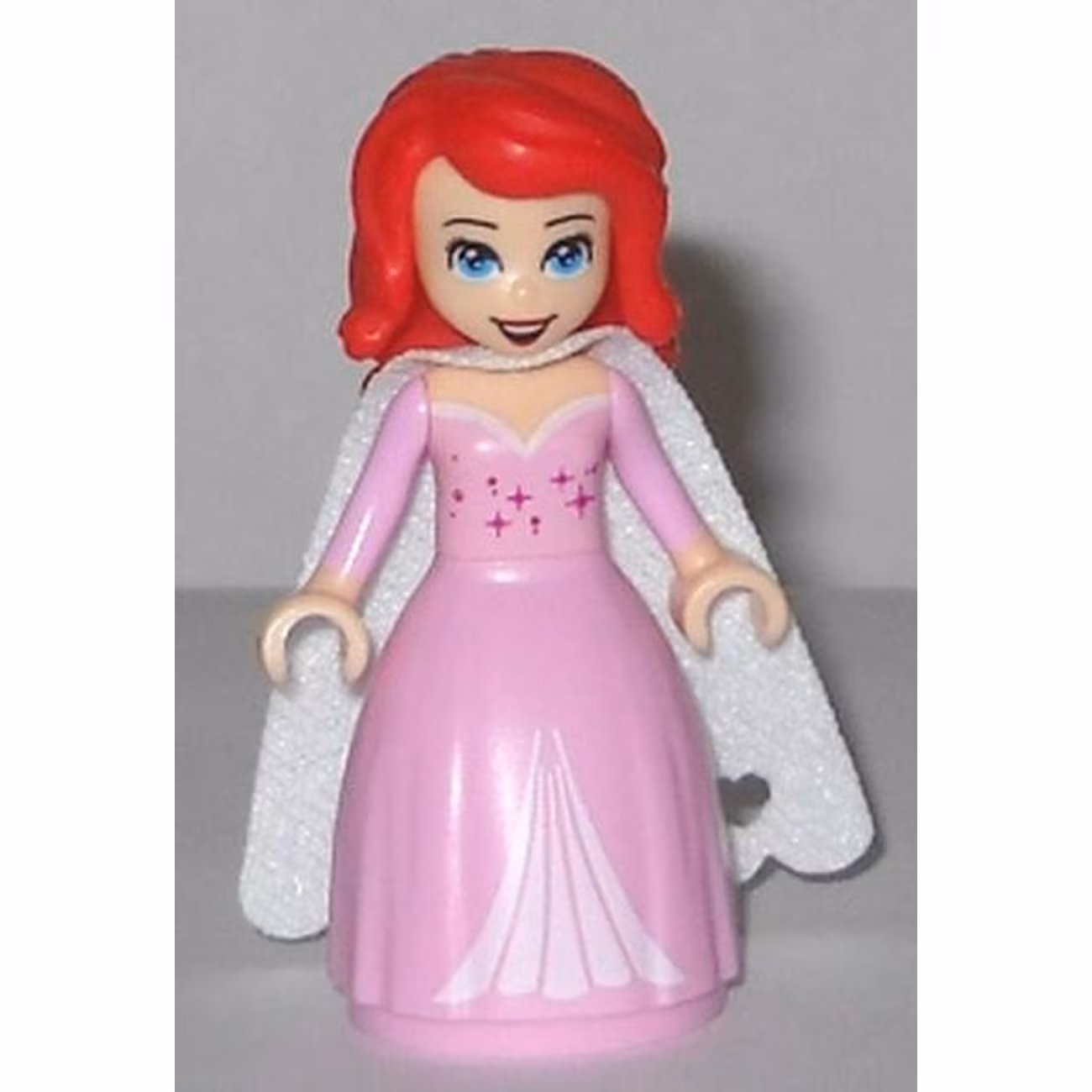 Ariel, Human (Light Nougat) - Bright Pink Dress with Magenta Stars, White Cape Ariel, Human (Light Nougat) - Bright Pink Dress with Magenta Stars, White Cape