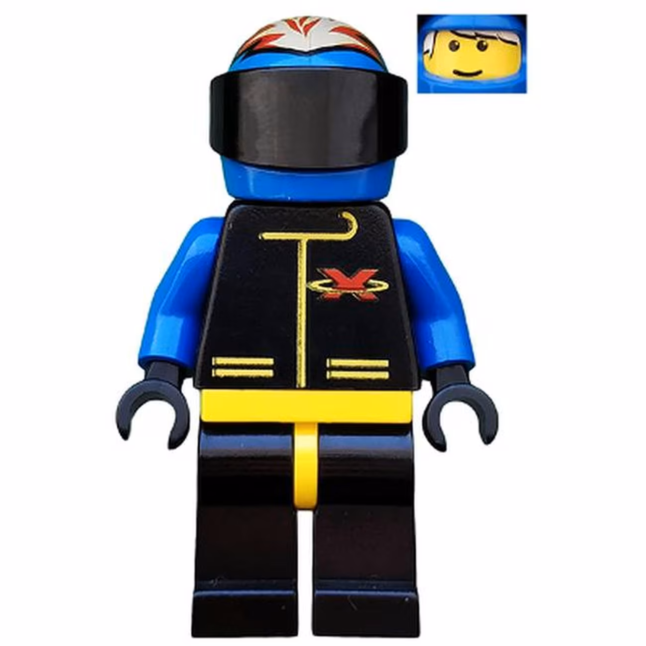 Extreme Team - Blue, Blue Flame Helmet, White Bangs Extreme Team - Blue, Blue Flame Helmet, White Bangs