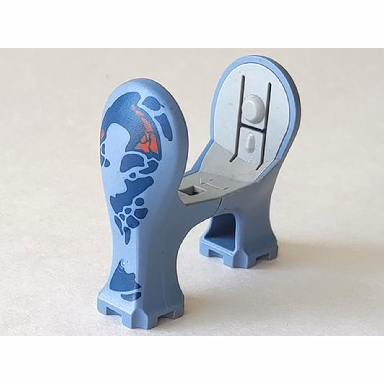 Dinosaur Legs Short with Light Gray Middle Section with Dark Blue, Dark Gray, and Red Pattern Dinosaur Legs Short with Light Gray Middle Section with Dark Blue, Dark Gray, and Red Pattern