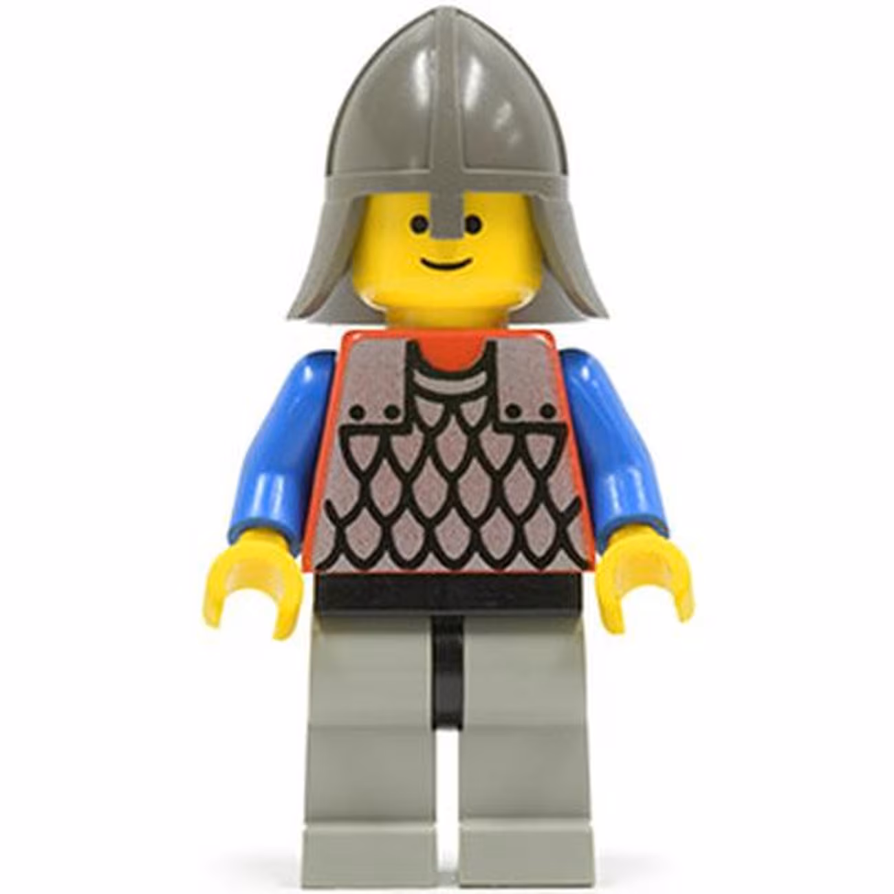 Scale Mail - Red with Blue Arms, Light Gray Legs with Black Hips, Dark Gray Neck-Protector Scale Mail - Red with Blue Arms, Light Gray Legs with Black Hips, Dark Gray Neck-Protector