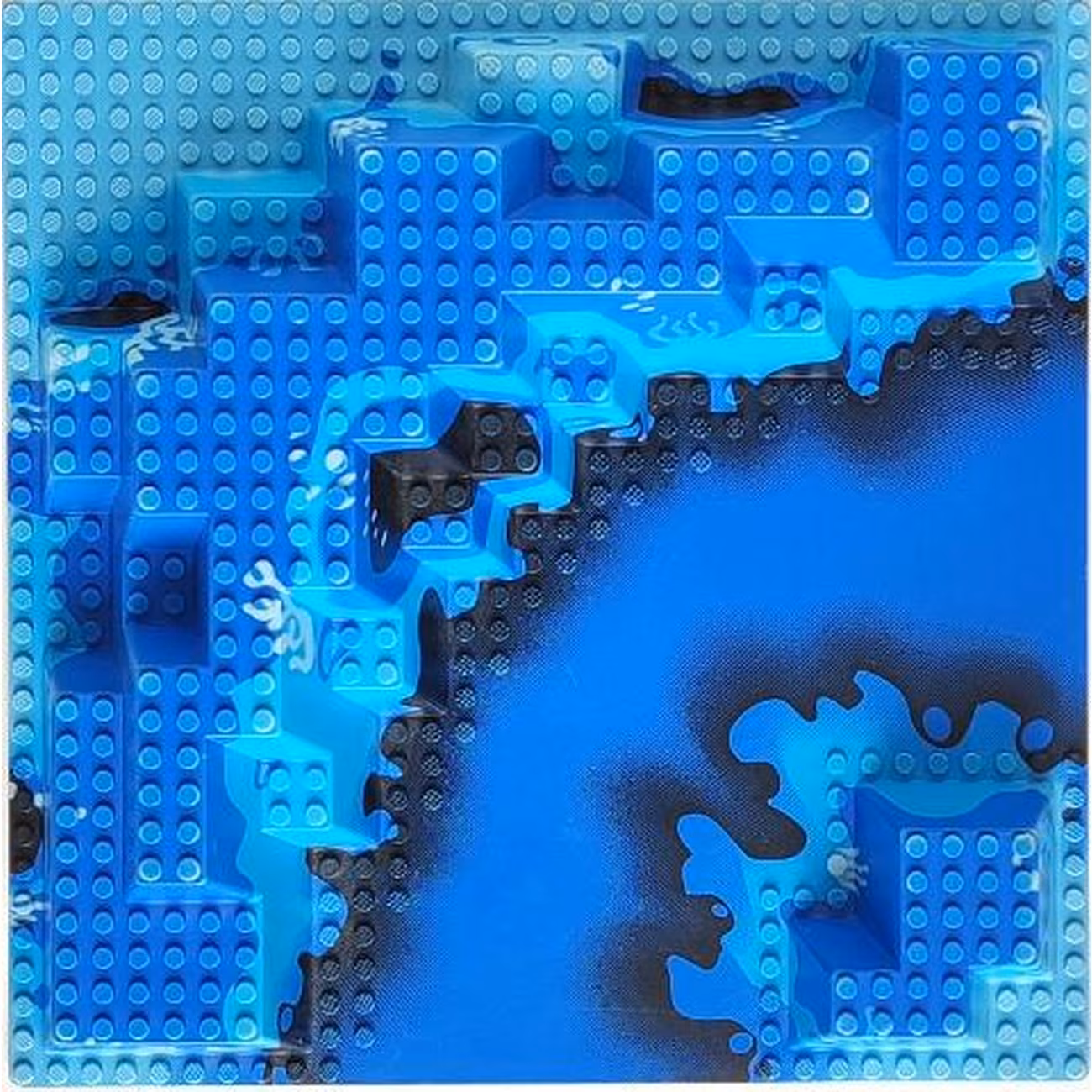 Baseplate, Raised 32 x 32 Canyon with Blue Underwater Pattern Baseplate, Raised 32 x 32 Canyon with Blue Underwater Pattern