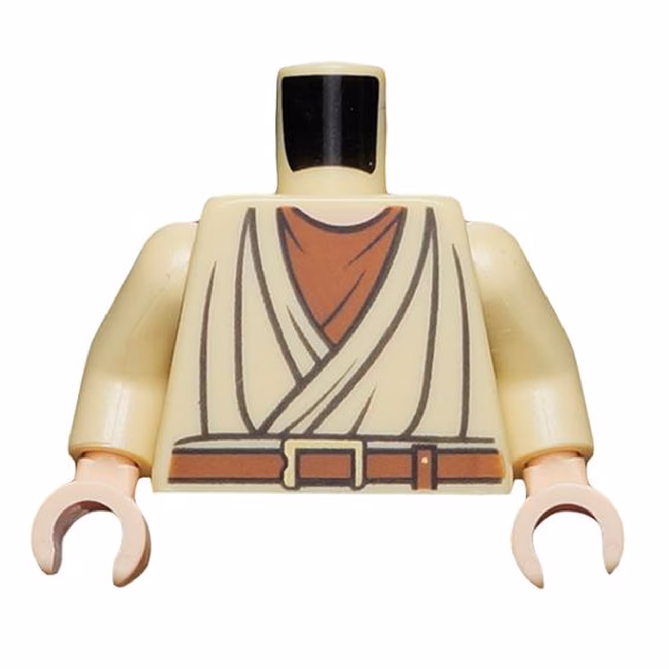 Torso SW Layered Shirt Old Obi-Wan Light Nougat Neck, Brown Belt Pattern / Tan Arms / Light Nougat Hands Torso SW Layered Shirt Old Obi-Wan Light Nougat Neck, Brown Belt Pattern / Tan Arms / Light Nougat Hands