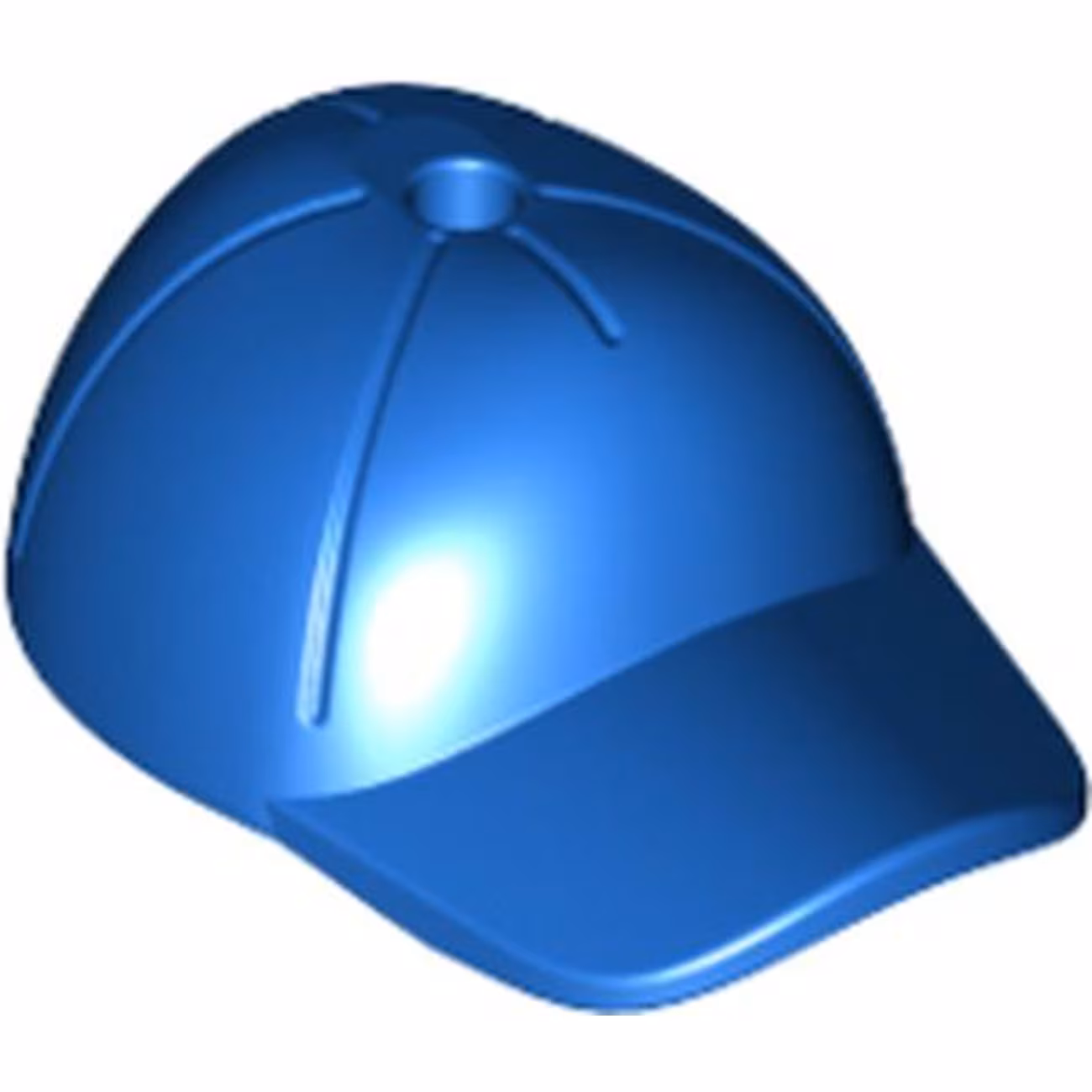 Minifigure, Headgear Cap - Short Curved Bill with Seams and Hole on Top Minifigure, Headgear Cap - Short Curved Bill with Seams and Hole on Top