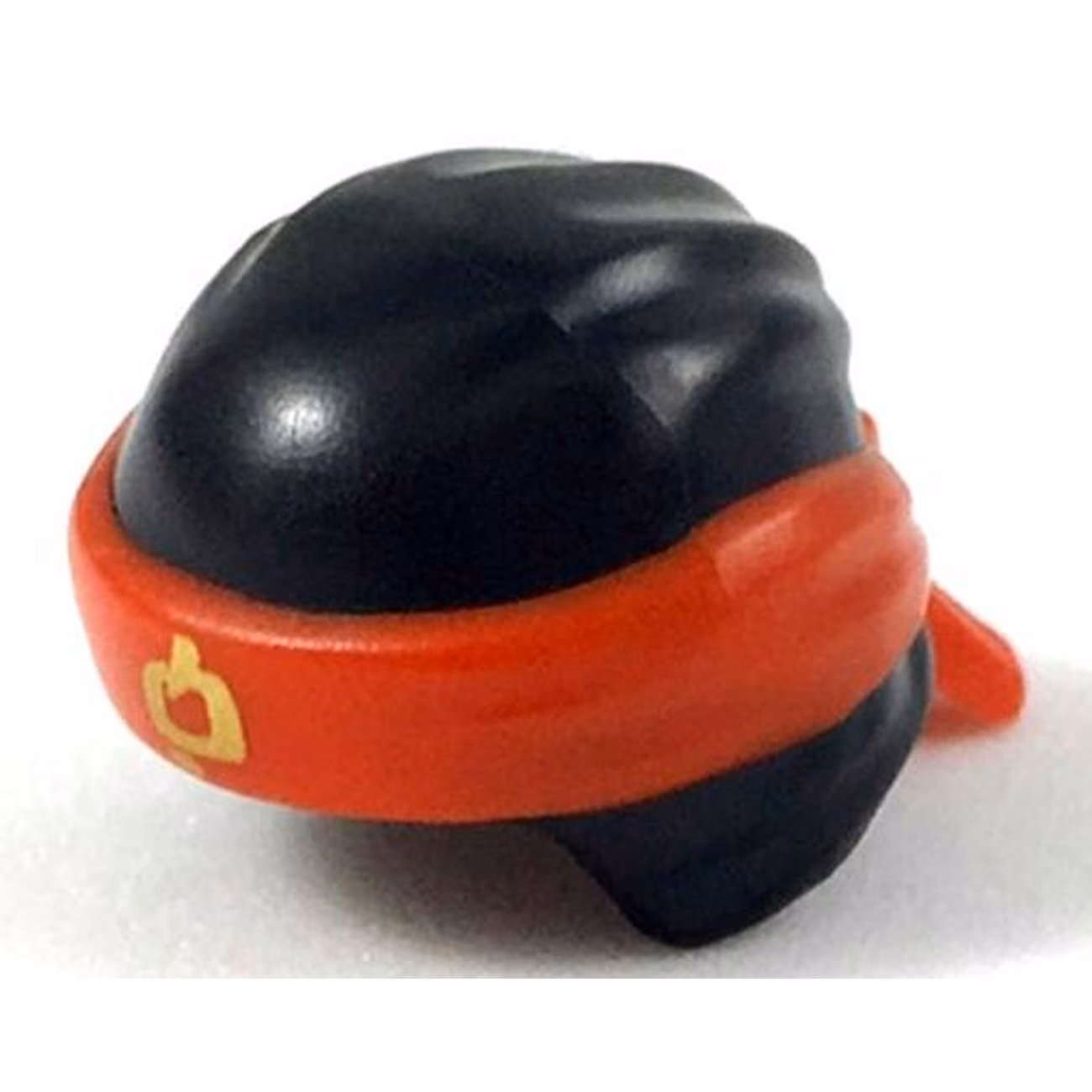 Minifigure, Headgear Ninjago Wrap Type 3 with Molded Red Bandana and Knot and Printed Gold Ninjago Logogram Letter H Pattern Minifigure, Headgear Ninjago Wrap Type 3 with Molded Red Bandana and Knot and Printed Gold Ninjago Logogram Letter H Pattern