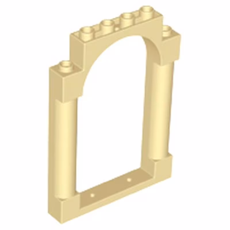 Door, Frame 1 x 6 x 7 Arched with Notches and Rounded Pillars Door, Frame 1 x 6 x 7 Arched with Notches and Rounded Pillars