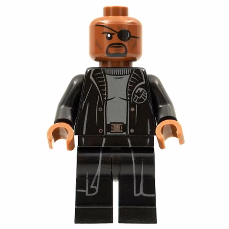 Nick Fury - Gray Sweater and Black Trench Coat, No Shirt Tail