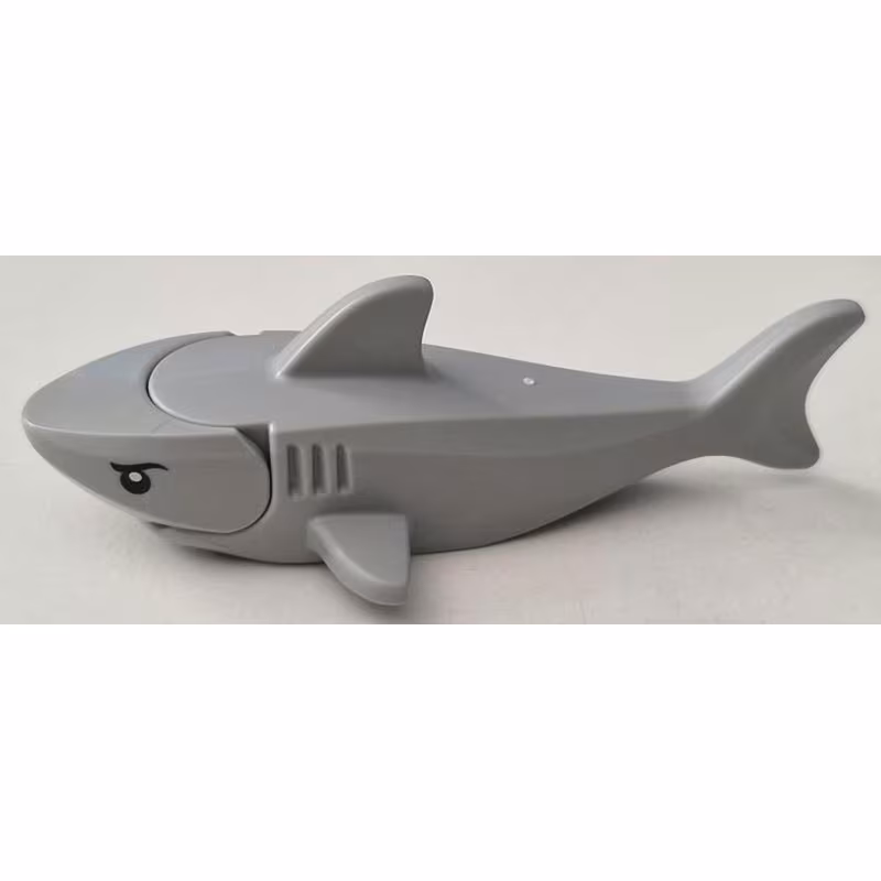 Shark with Rounded Nose and Debossed Gills with Black Eyes and White Full Circle Pupils Pattern Shark with Rounded Nose and Debossed Gills with Black Eyes and White Full Circle Pupils Pattern