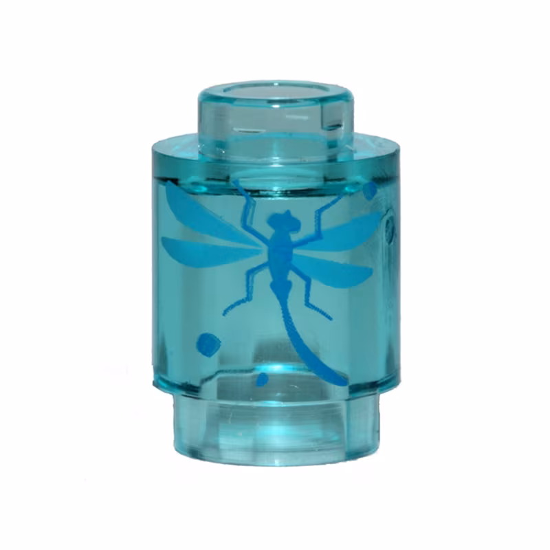 Brick, Round 1 x 1 with Blue Dragonfly Pattern Brick, Round 1 x 1 with Blue Dragonfly Pattern