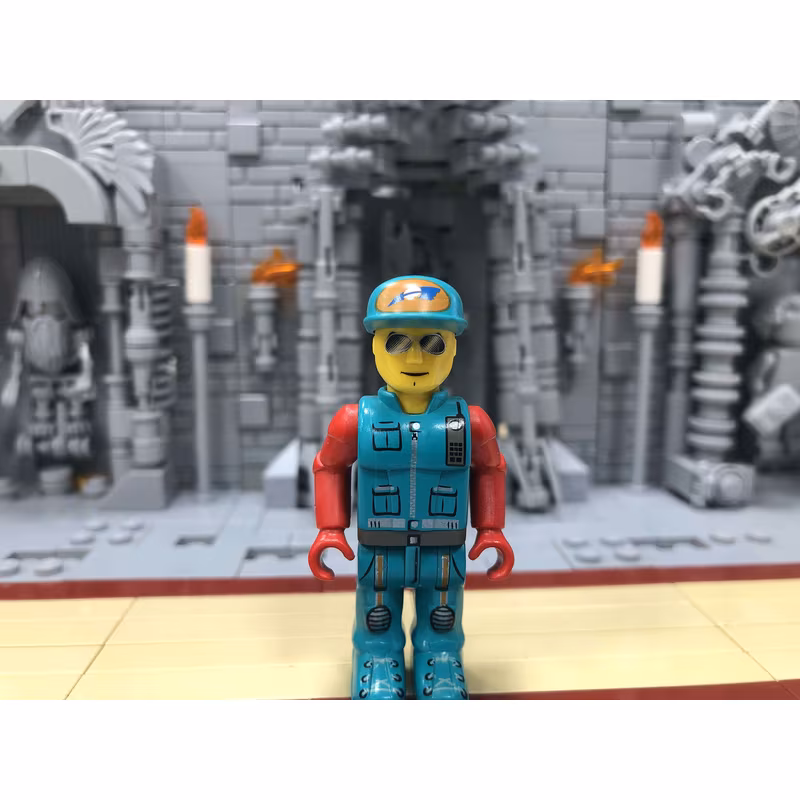 Crewman with Dark Turquoise Vest and Pants, Red Arms