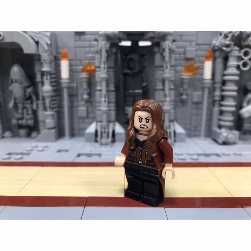 The Scarlet Witch (Wanda Maximoff) - Plain Black Legs, Reddish Brown Hair, Dark Red Cloth Skirt