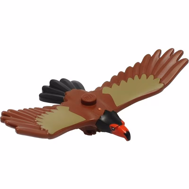 Eagle with Red and Black Head, Black Tail Feathers and Dark Tan Wings Pattern Eagle with Red and Black Head, Black Tail Feathers and Dark Tan Wings Pattern