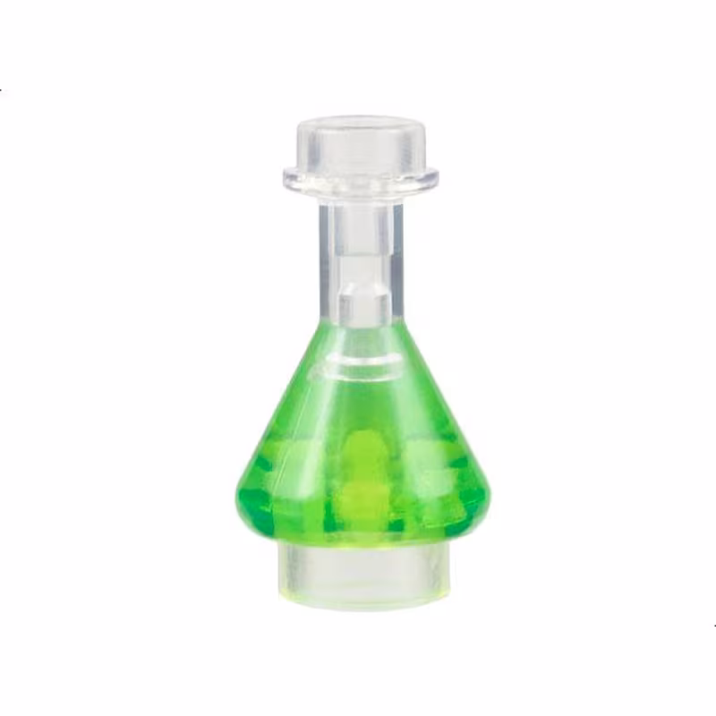 Minifigure, Utensil Bottle, Erlenmeyer Flask with Molded Trans-Bright Green Fluid Pattern Minifigure, Utensil Bottle, Erlenmeyer Flask with Molded Trans-Bright Green Fluid Pattern