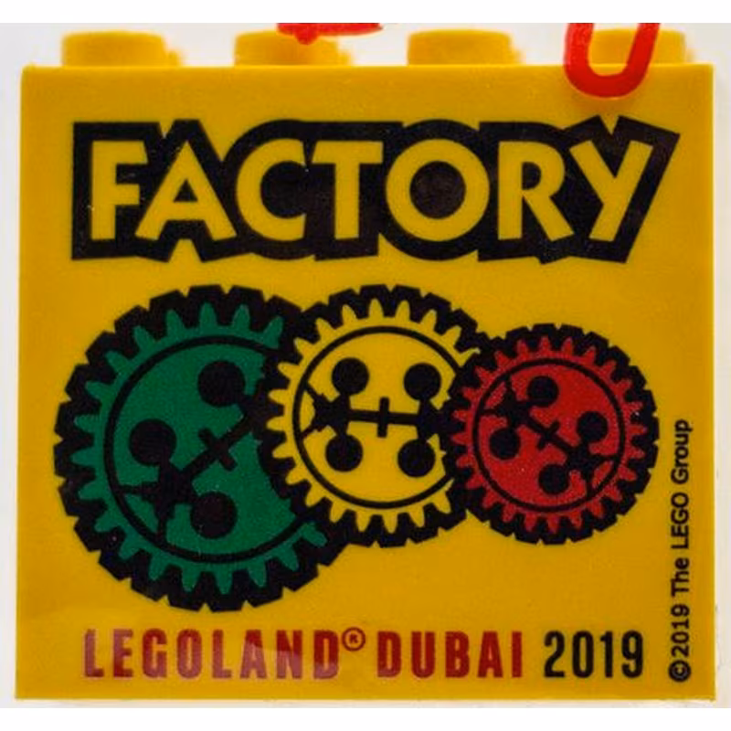 Brick 2 x 4 x 3 with LEGOLAND Dubai 2019 Factory Pattern Brick 2 x 4 x 3 with LEGOLAND Dubai 2019 Factory Pattern
